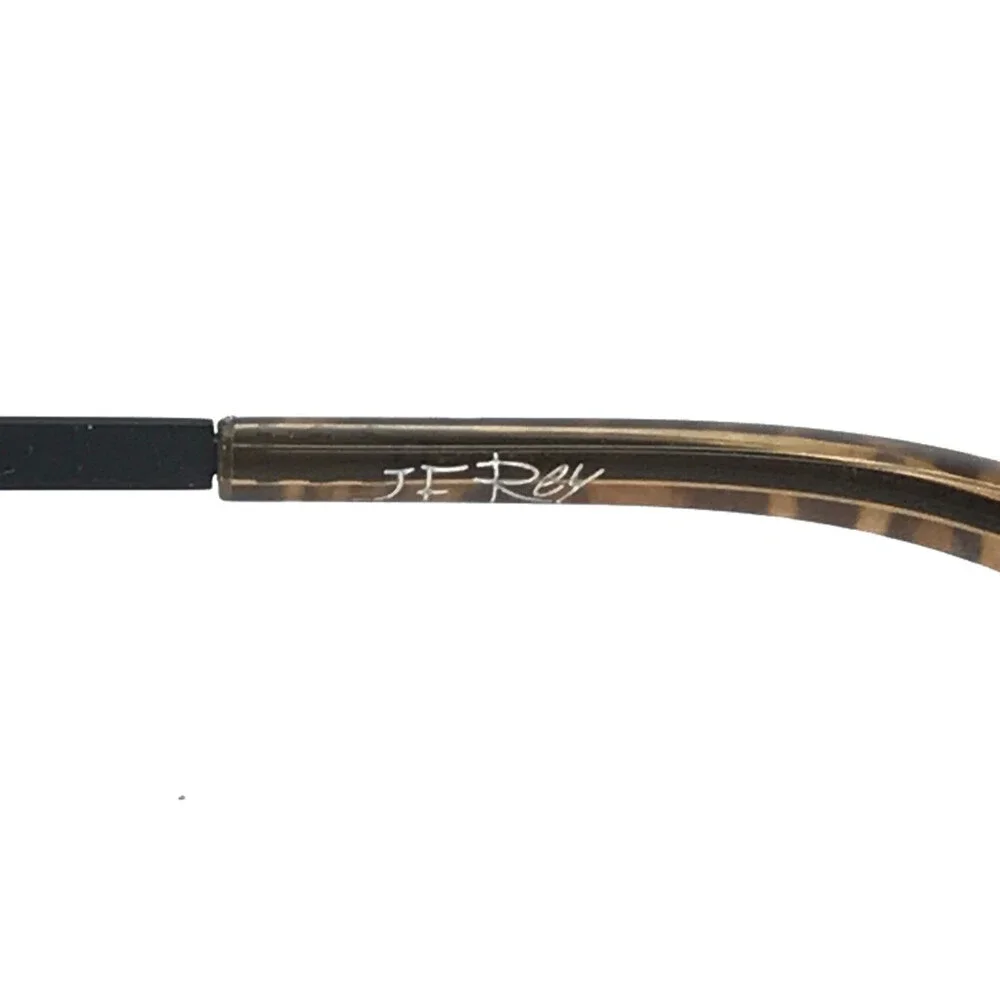 J. F. Rey Eyeglasses Frames JF2873 9080 Black Brown Leopard Print 48-19-143